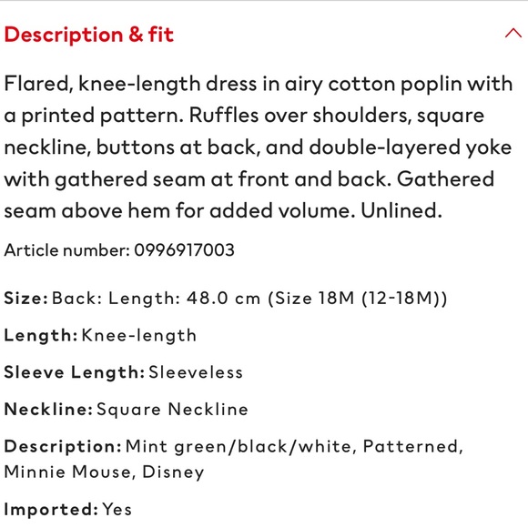 H&M Minnie dress - Picture 6 of 6